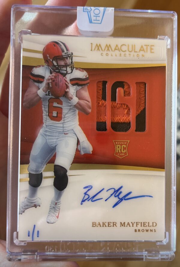 Baker Mayfield 1/1 Rookie Patch Auto (RPA) – 2018 Immaculate x 2022 Panini Honors