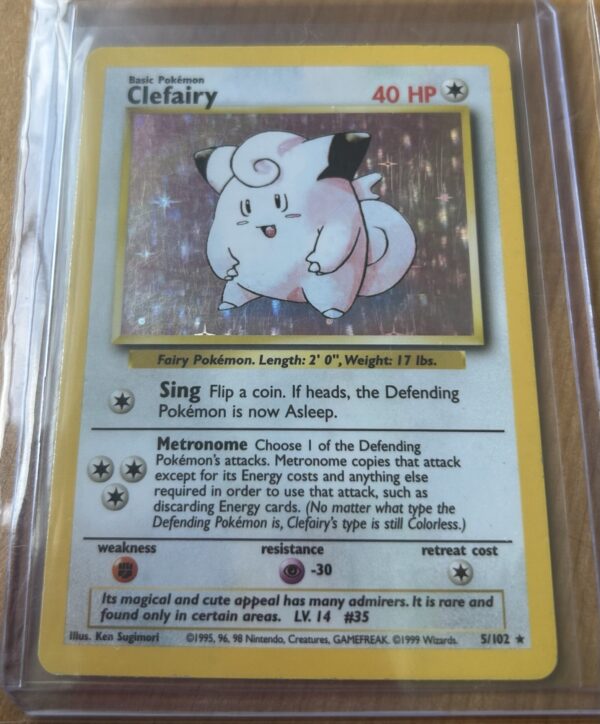 Clefairy Holo – Base Set 5/102 (Unlimited, LP/NM)