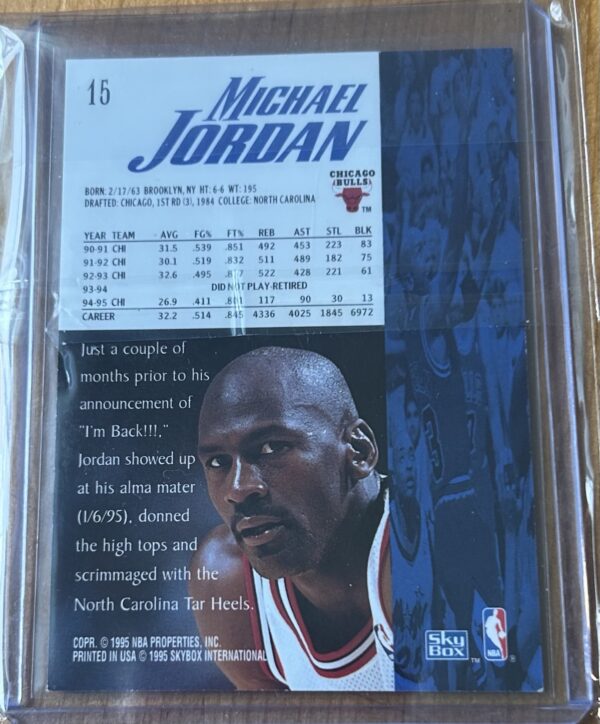 Michael Jordan – 1995 SkyBox Premium #15 - Image 2