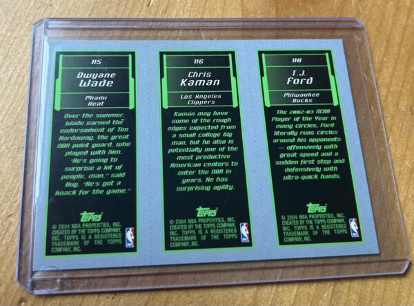 2003-04 Topps Matrix Rookie Card – Wade / Ford / Kaman Triple Panel - Image 2