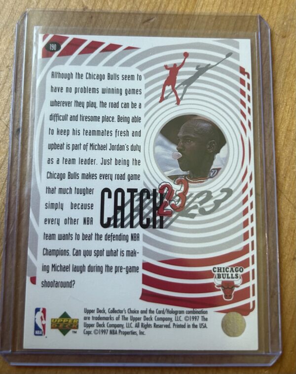 Michael Jordan 1997 Upper Deck Collector’s Choice Catch 23 #190 - Image 2